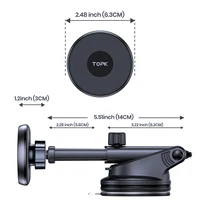TOPK Strong Suction Car Mount FOR MagSafe FOR Phone, Adjustable Long Arm Windshield Dashboard Holder, Ultra-Stable Magnet Stand - Image 6