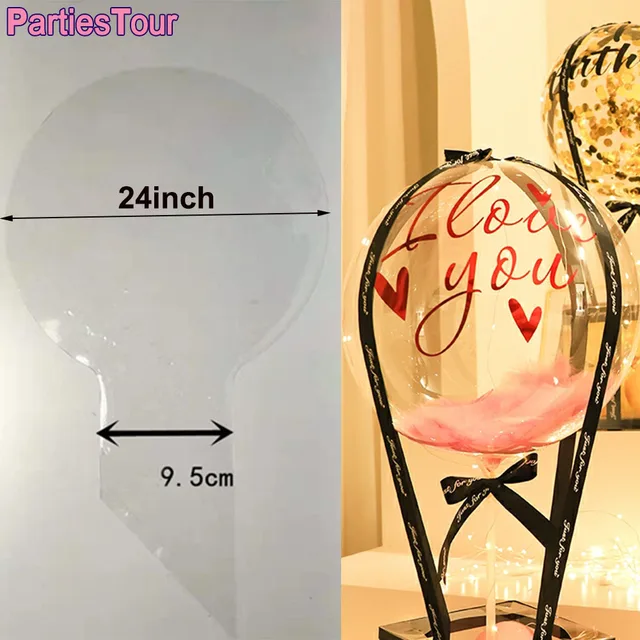 25 PCS Bobo Balloons,24 inch Clear Bubble Balloon,3.7 Inch Wide Mouth  Design to Stuffing Gifts for Christmas Wedding Birthday Party