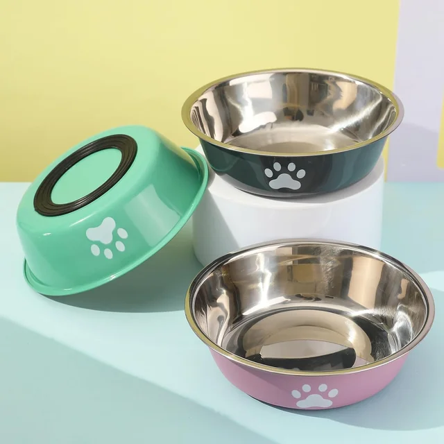 Dog Bowls Stainless Steel Dogs Feeding Bowls With Non-Slip Silicone Sole Dog Food Water Bowl Pet Bowl Dog Dishes For Dog Cat Pet 2