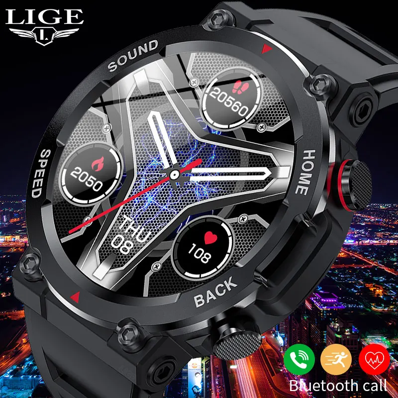 

LIGE New Smart Watch For Men Bluetooth Call IP68 Waterproof Watches Full Screen Sports Fitness Smartwatch Man Relogio Masculino