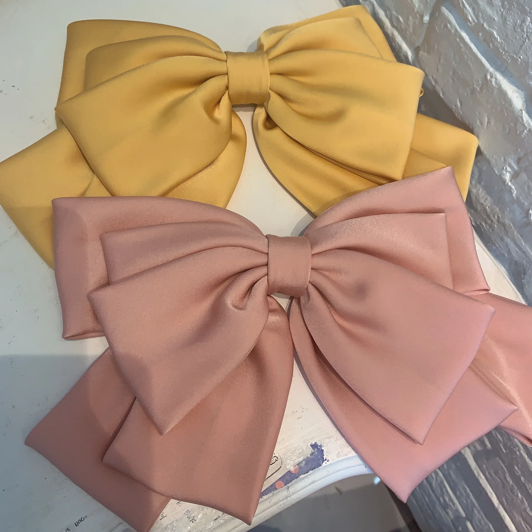 Fermaglio per capelli a fiocco di alta qualità da donna, copricapo popolare in raso, grande, stile retrò, fermaglio per coda di cavallo, accessori per capelli_voghion.com