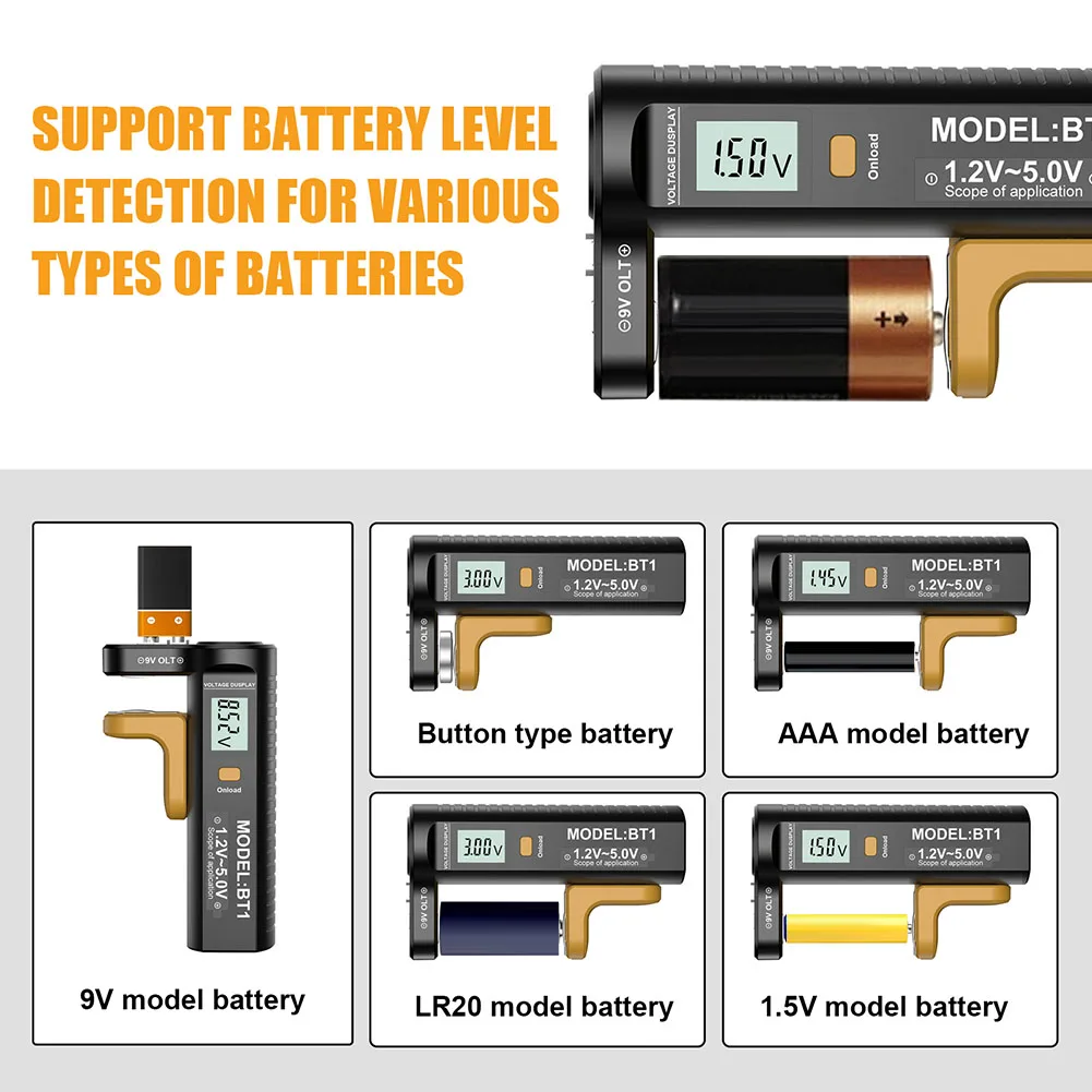 Portable Small Battery Tester For AAA/AA/C/D/N/9V/1.5V Button Battery Tester Electrical Instruments Accessory 1pc