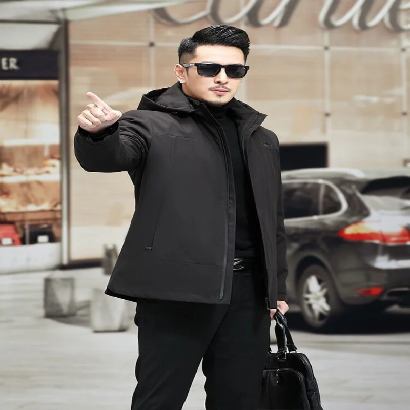 

Warm winterfashionableParka Men's Real Rabbit Fur Liner Fur Coat Mid-Length Fur Integrated Men's 2023 Autumn and Winter Newtrend