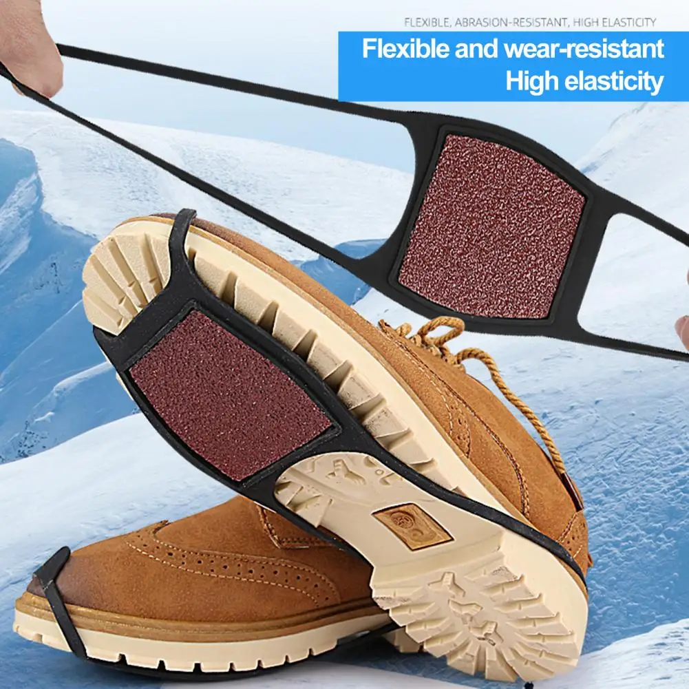WIN.MAX Ramponi da Ghiaccio a 19 Denti Tacchette da Ghiaccio in Acciaio Inossidabile Spikes Neve Ramponi Portabile con Ottimo Grip per Picco di Ghiaccio Escursionismo Moutaineering (Rosso, XL