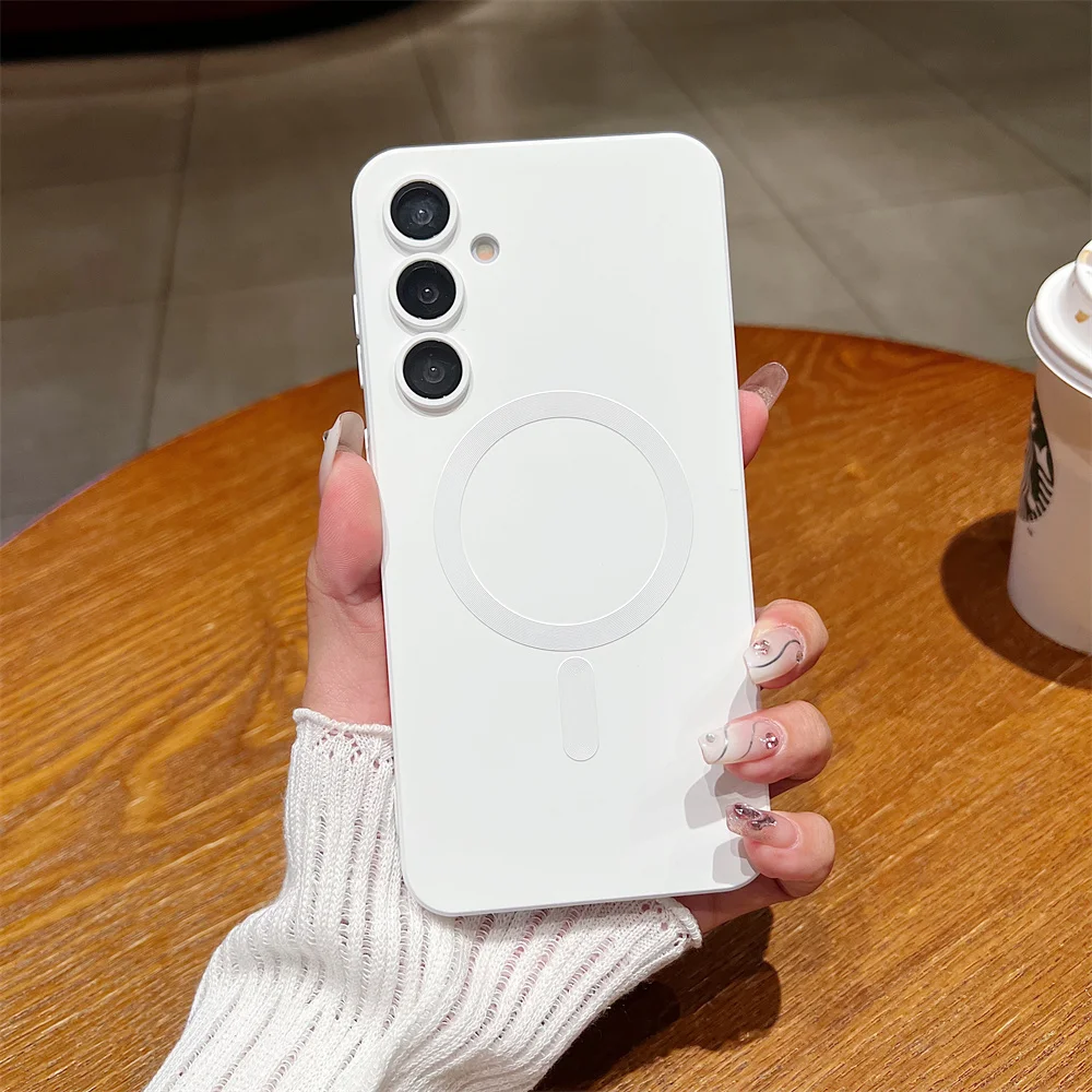 Magnetic Metallic Paint Silicone Phone Case