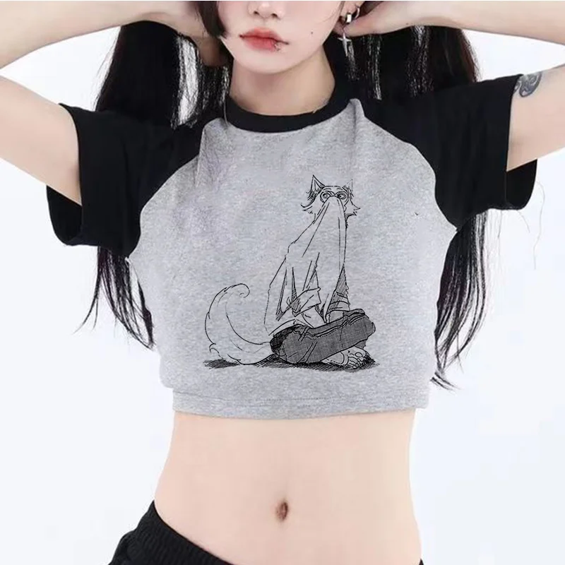 Beastars Trashy Gothic Crop Top Girl Kawaii Yk2 Cute 2000S Tshirt T-Shirt