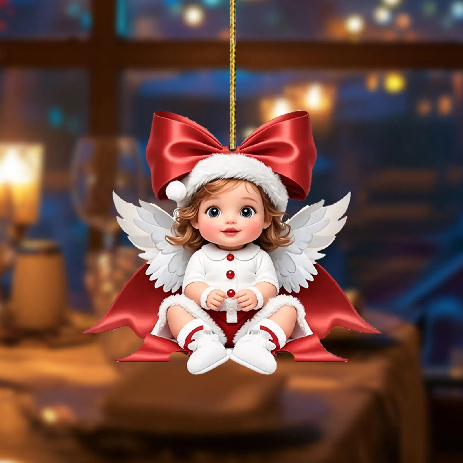 Valentine'S Day Cute Supplies Angel Baby 2d Flat Acrylic Bag Keychain Pendant Car Rearview Pendant Festival Popular Decorations 5