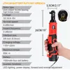 Hormy 3/8 Inch Cordless Electric Wrench 65Nm Right Angle Ratchet Wrenches 18V Rechargeable Car Repair Tool Set Angle Wrench 4
