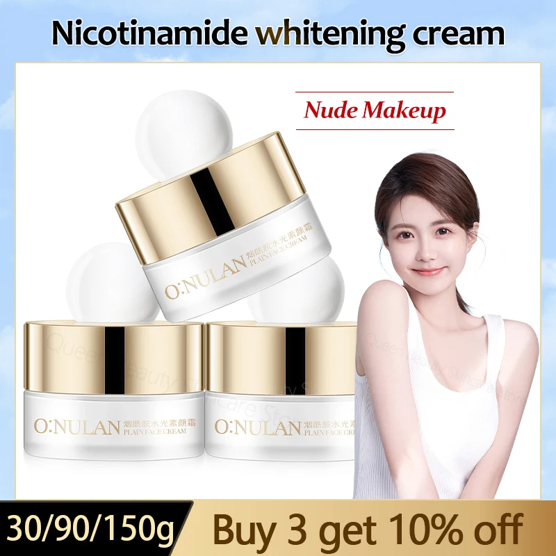 Lazy Whitening Cream Nicotinamide Moisturizing Lightening Hydration Facial Cream Natural Concealer Nude Makeup Nourish Skin Care