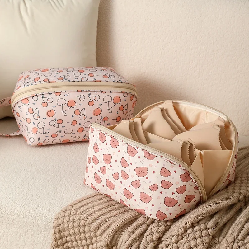 

Large underwear storage bag, portable bra and underwear printed bag, multi-functional clothing packaging bag.