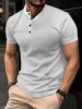 Men's breathable mesh shirt - elastic nylon ice silk fabric, short sleeve, button-down, lightweight moisture absorption, suitabl 5