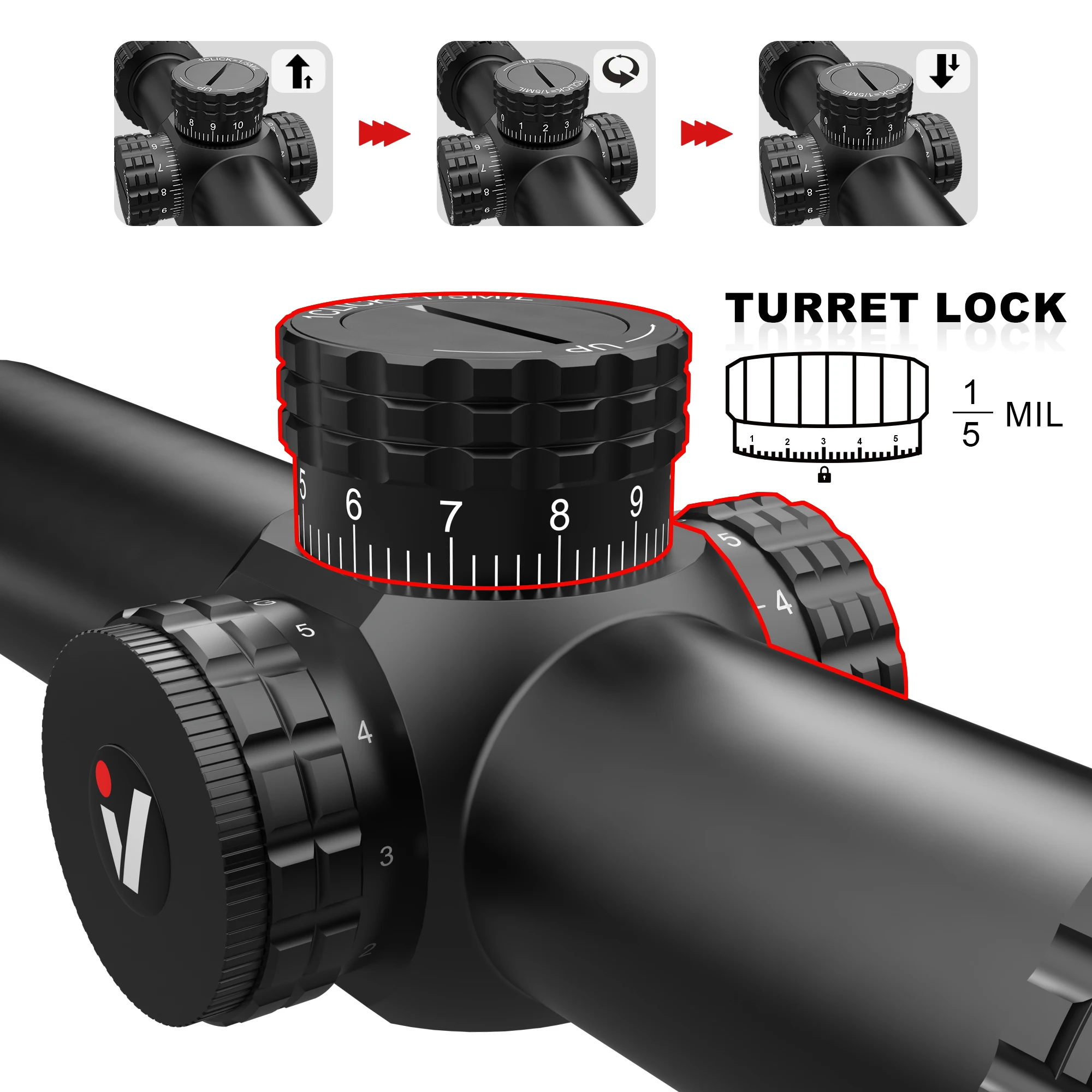 VictOptics S6 1-6x24 SFP Riflescope With Red&Green Illumination Turret lock System Wide Field of View Design For AR 15 .223 5.56 4