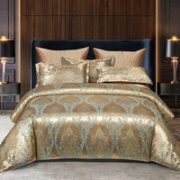 Literie Jacquard haut de gamme, ensembles de literie de luxe pour mariage européen, housse de couette Double en Satin américain 2