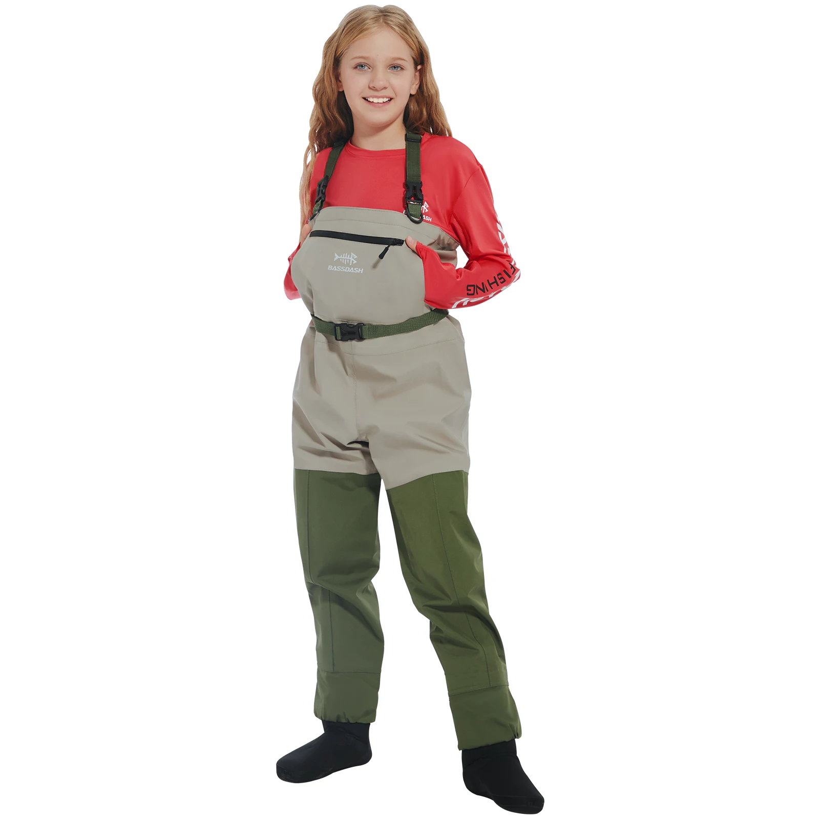 Bassdash Immerse Kids Chest Waders Fishing Youth Stockingfoot Wader
