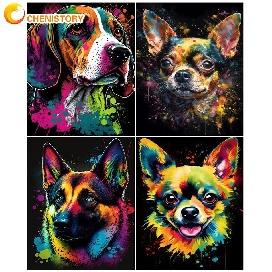 

CHENISTORY Pictures By Number Animal HandPainted Kits Drawing By Numbers On Canvas Wolf Oil Painting Home Wall Decoration