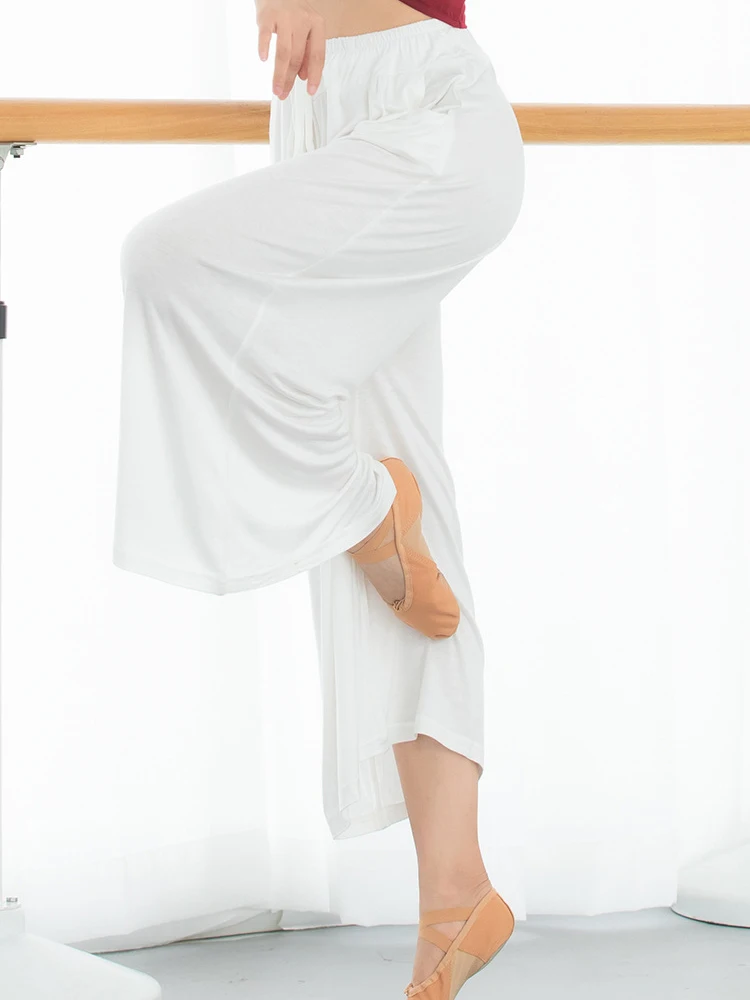 레깅스 모달 모던 무용 와이드 레그 팬츠 여성 성인 루즈 요가 팬츠, 클래식 댄스 연습 팬츠 발레