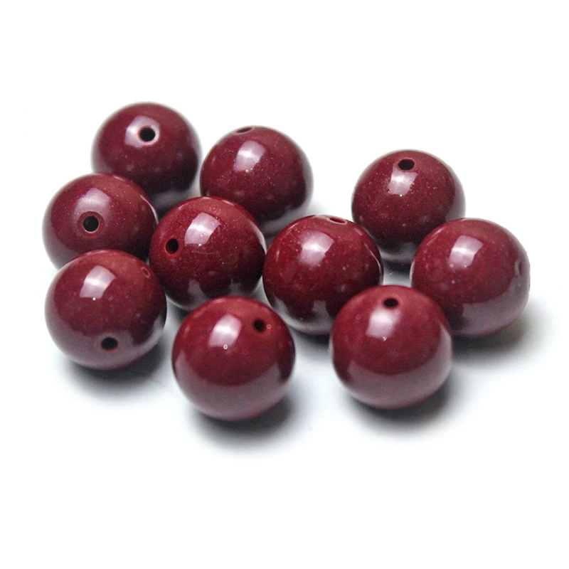 5A 천연 진사 6-14mm Zinnober  Vermilion 단일 라운드 비즈 DIY 쥬얼리 소재 루즈 비즈 팔찌 목걸이
