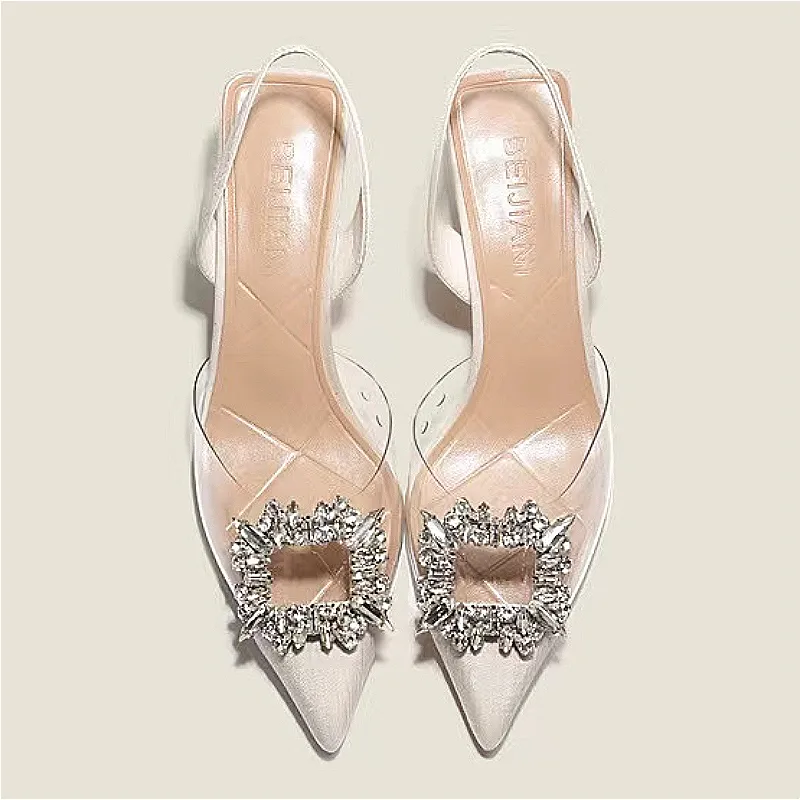 BCEBYL-Talons hauts en cristal transparent pour femmes, Parker pointu, document solide, confortable, nouveau banquet sexy, mode printemps et automne