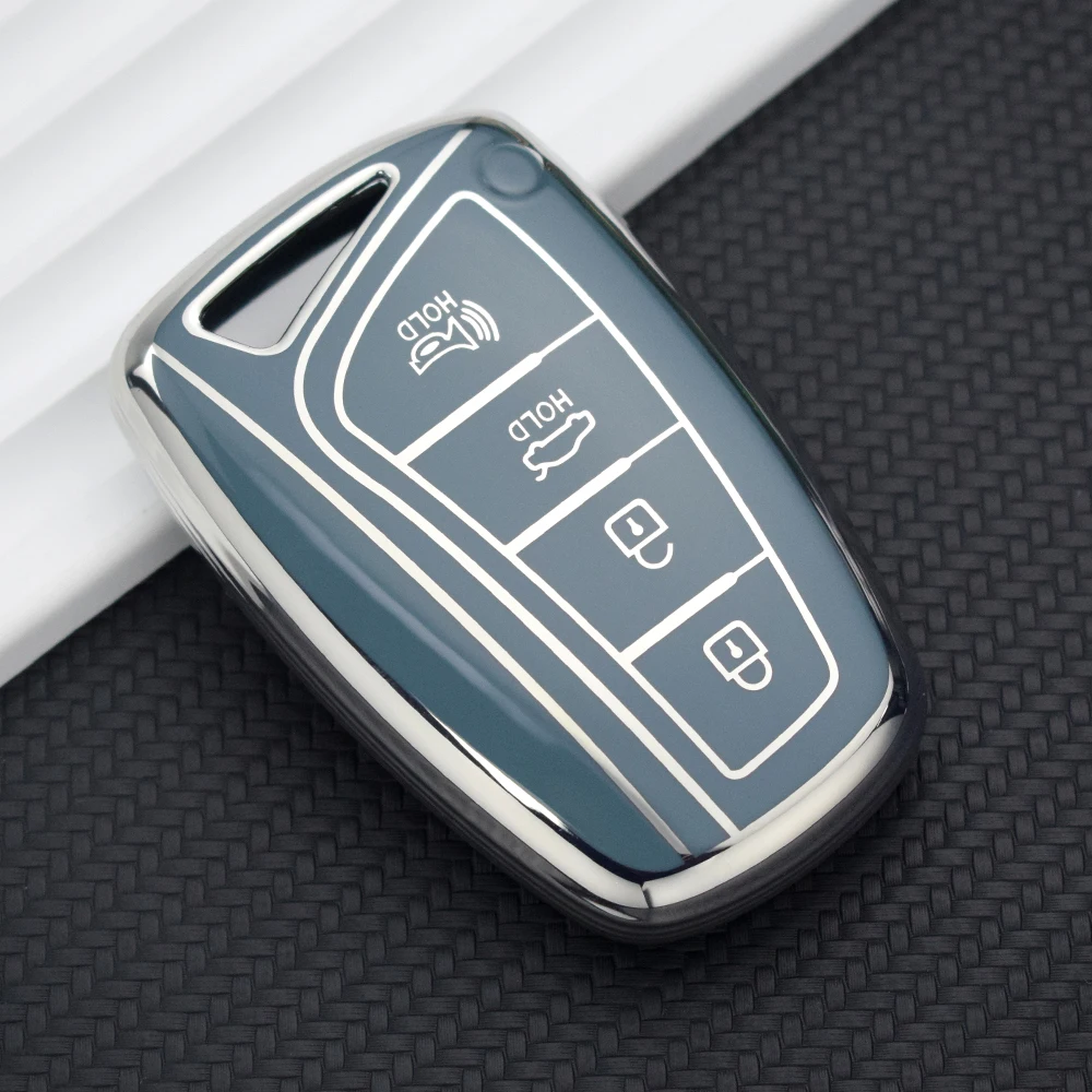 Car Key Case Shell 3 4 Buttons for Hyundai Santa Fe Sport Ix45 Equus Centennial Genesis G80 Grandeur Azera 2013-Cover Fob key case cover,key case,car key shell,flip key fob shell