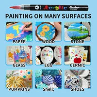 12/24/36/48/60 Colors Acrylic Paint Pens Markers Brush Tip Paint Markers For Rock Painting Wood Stone Glass Gift DIY Crafts 5