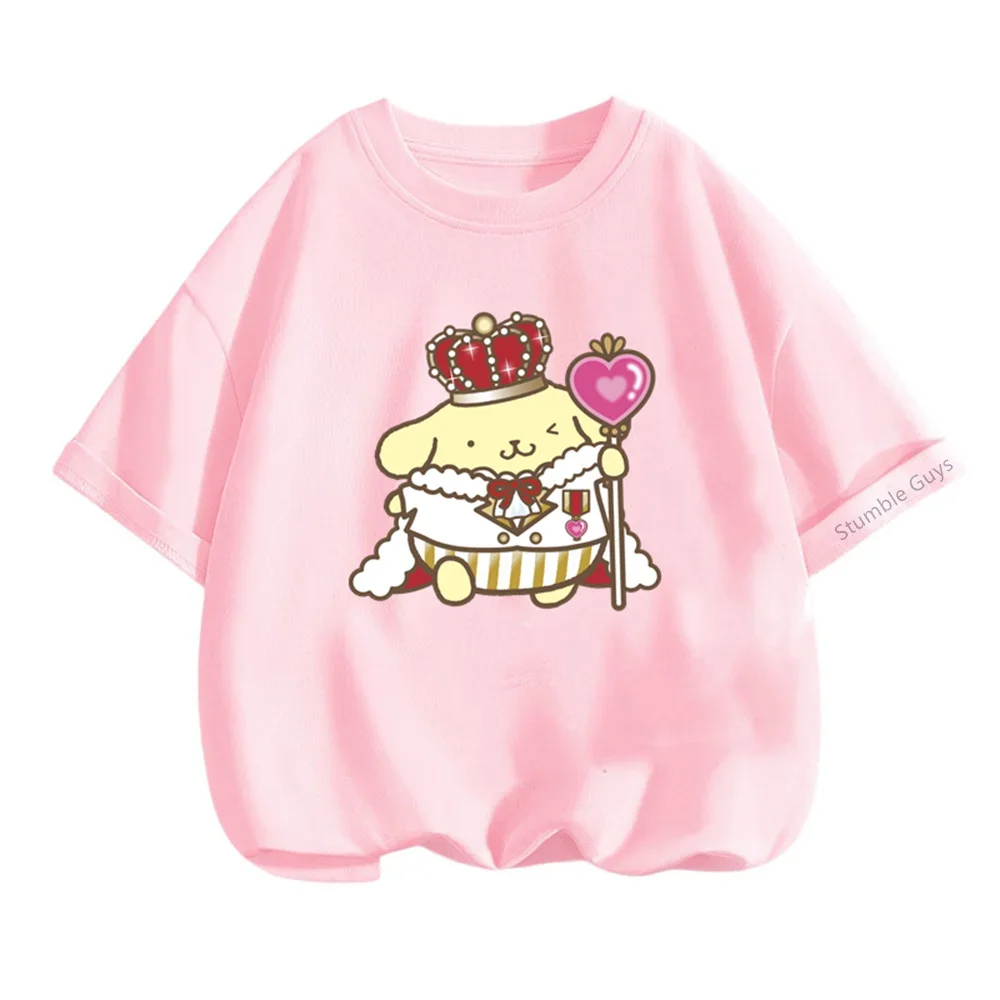 Pom Pom Purin Tshirt Kids Cartoon Casual Summer Girls Short-sleeved Girls T-shirt Men Clothes BoysTeen Clothing 5