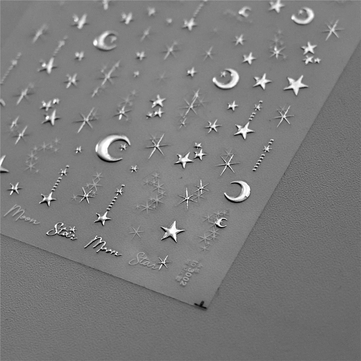 1pcs 5D Bronzing Star Moon Nail Art Stickers Luxury Gold Silver Adhesive Slider Press on Nail Decoration Decals Accessories DIY 6