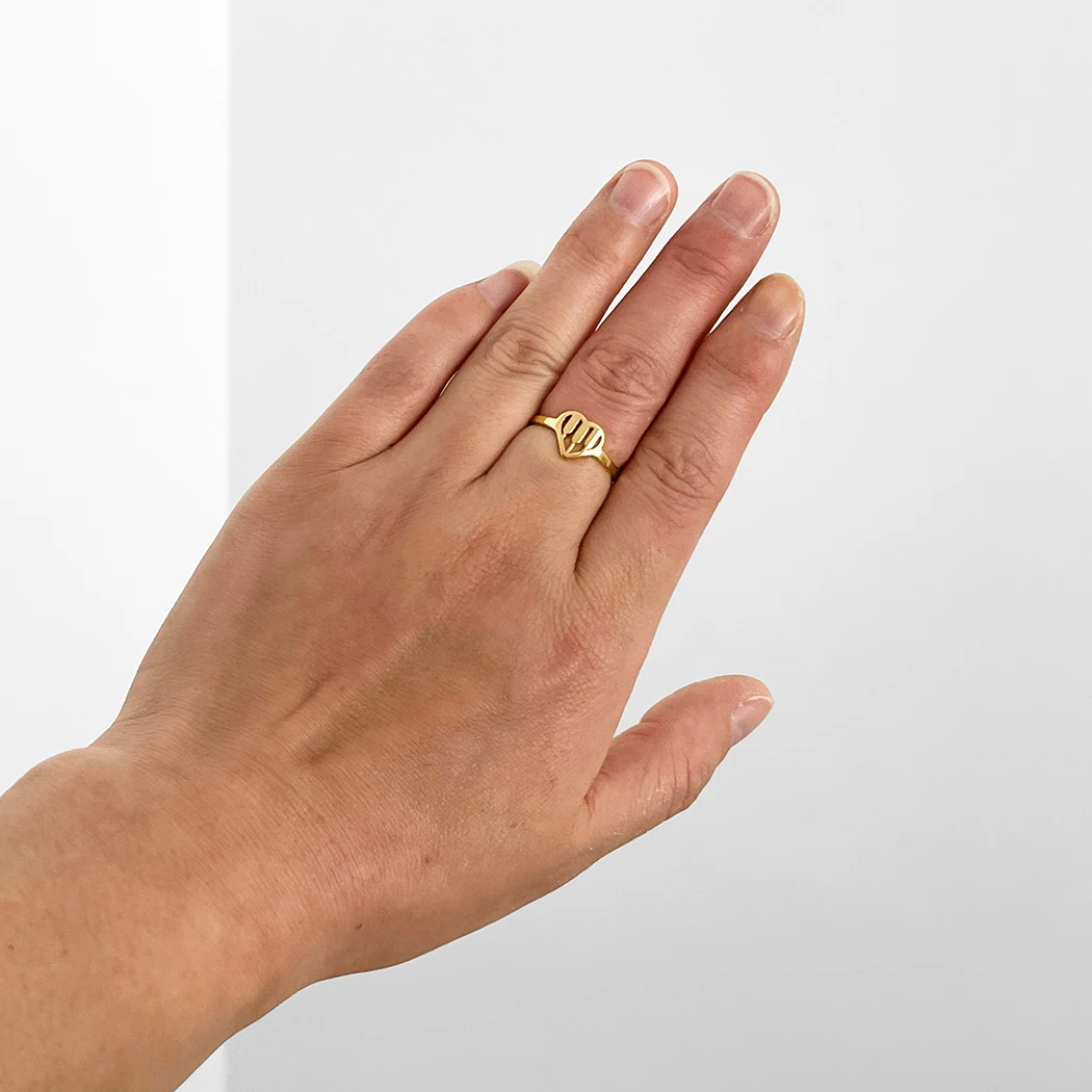 Musical Notes on Score Shaped Music Themed Ring in Gold | DOTOLY