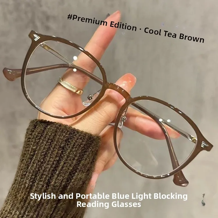 Korean Style Prescription Reading Glasses for Women Small round Frame Anti Blue Light Radiation Protection Young Looking - 3