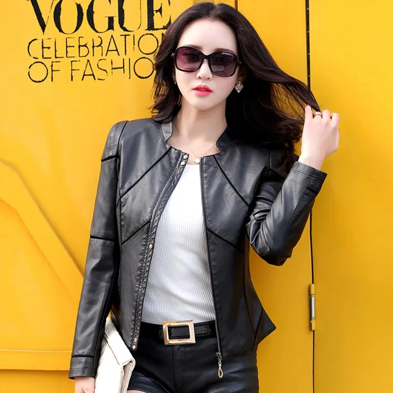 

Leather Jacket Women 2023 Sheepskin s for Oversize Coat