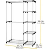 Double Rod Freestanding Closet Organizer, Silver 6