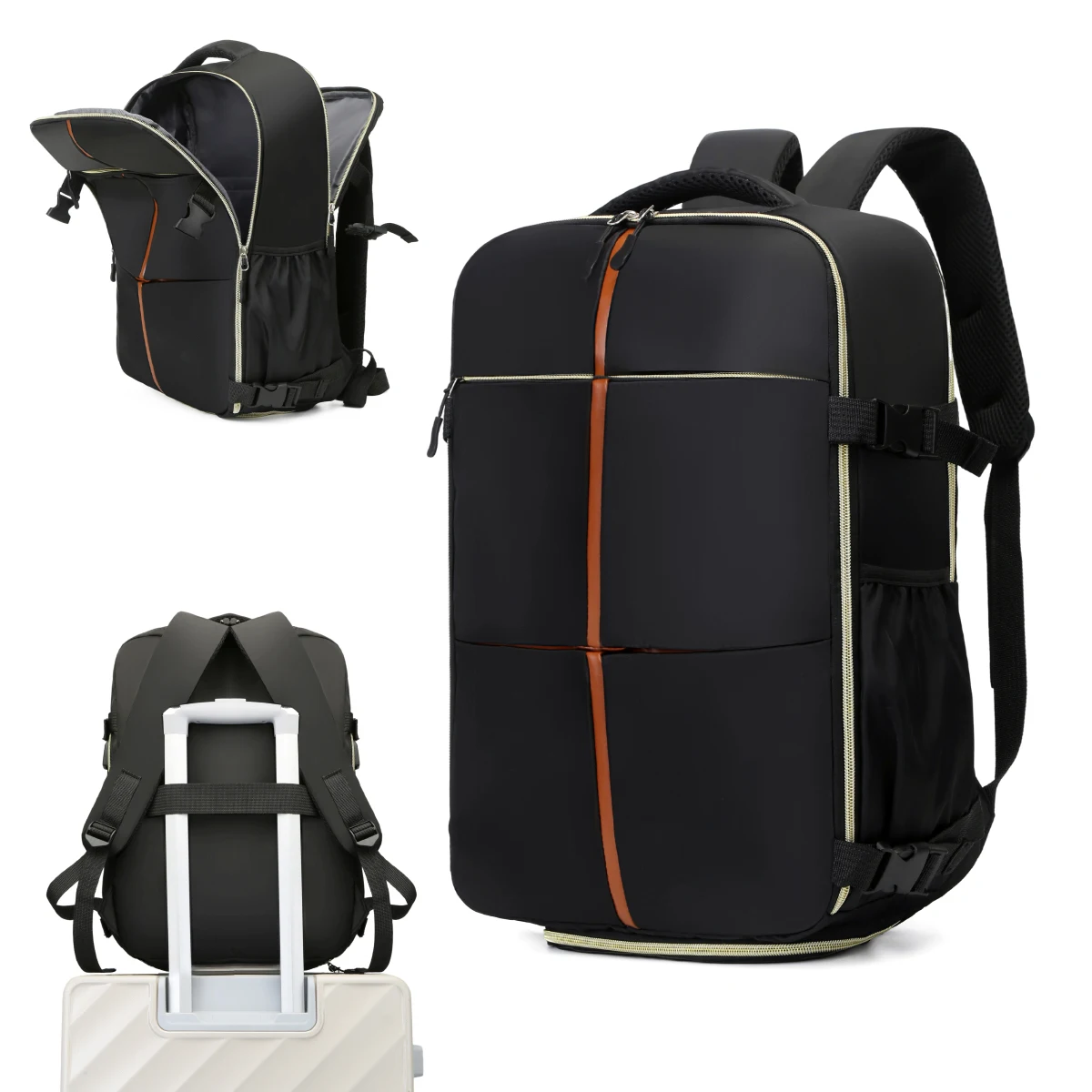 Backpack Commuter Bag Men's Black Laptop Bag Men's Business Travel Backpack Women's Travel Storage Large Capacity College Student