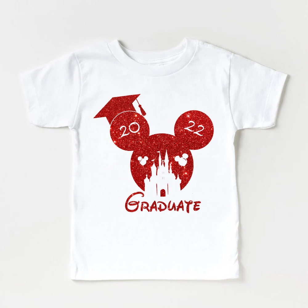 

Disney White Unsiex Kid T Shirt Mickey Mouse Head Graphic Exquisite Short Sleeve Child T-Shirt Casual Style Top Tee Trend Summer