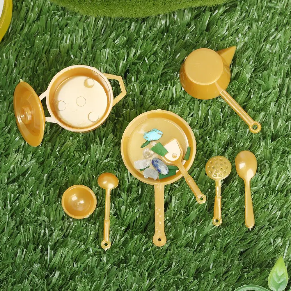 Miniature Plastic Cookware Set for Dollhouse Kitchen Accessories