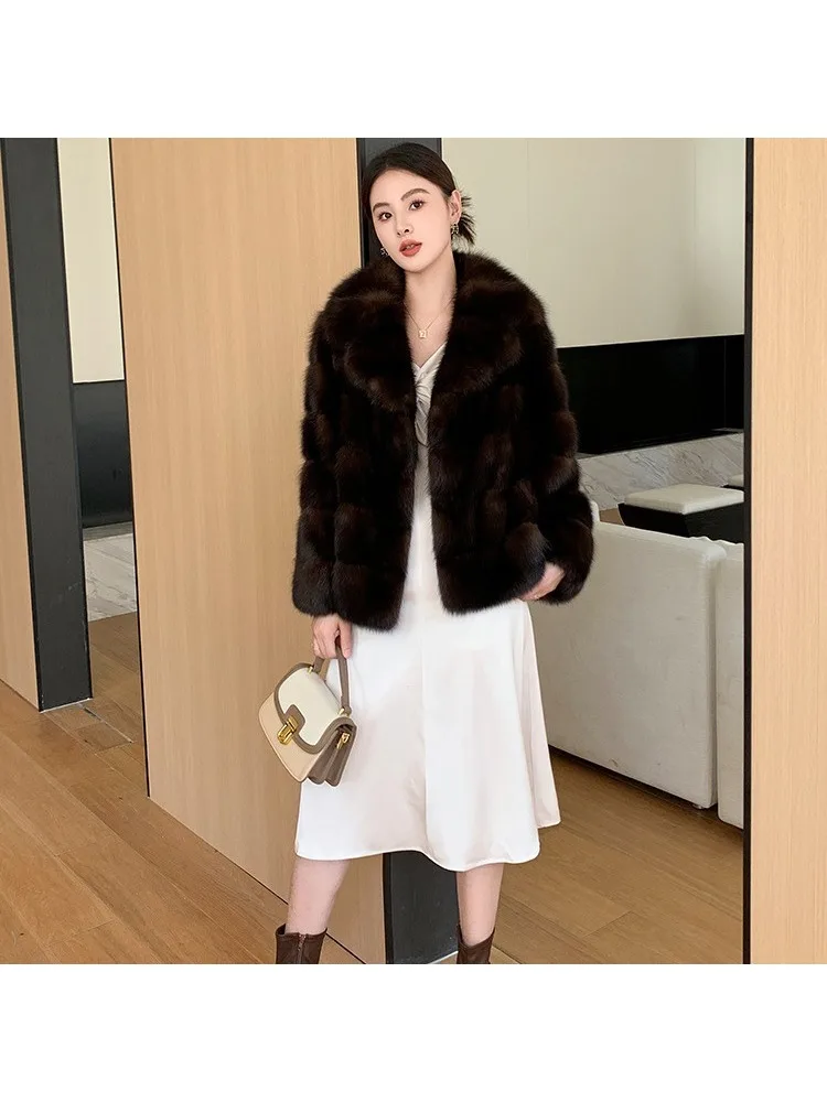 Woman Clothing  2023 New Artificial Fur Mink High-end Mink Coat Autumn and Winter Thickened Warm Fashionable Artificial Fur