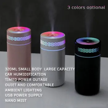 250ML Car Air Humidifier Portable Mini Spray Mist Humidifier with LED Light USB Powered Essential Oil Difffor Bedroom and Travel 1