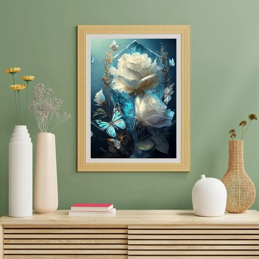 5D Diy Diamond Painting Flower Cross Stitch Kit AB Diamond Round Rose Sunflower Embroidery Mosaic Art Home Decor diamond art painting kit diamond painting set diamond painting