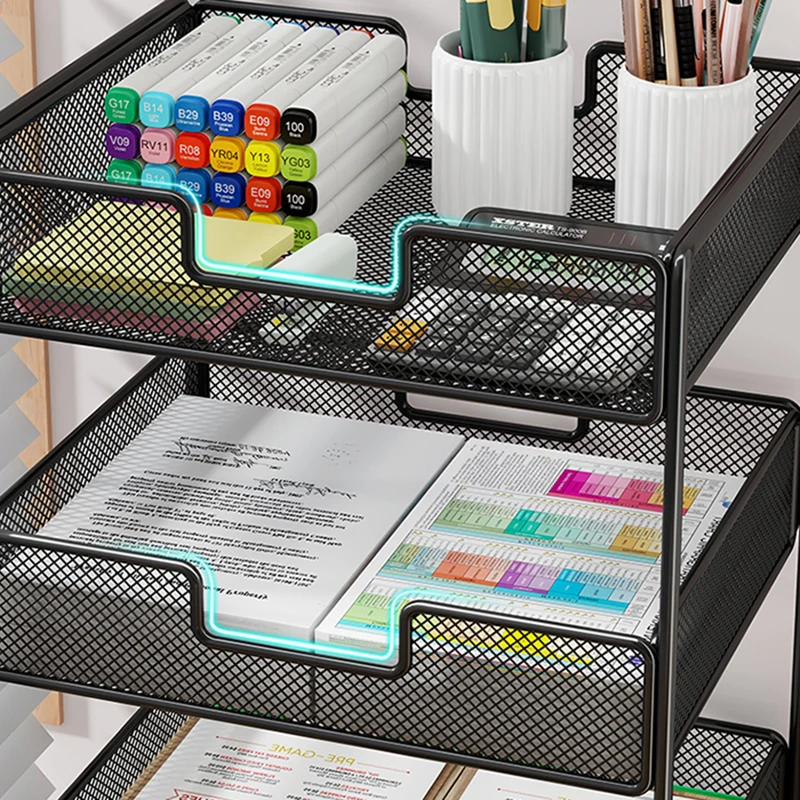 Desktop Organizer Office File Storage Shelf Multi-Layer A4 Metal Document Holder Iron Bookstand Home or Office Furniture FYMR