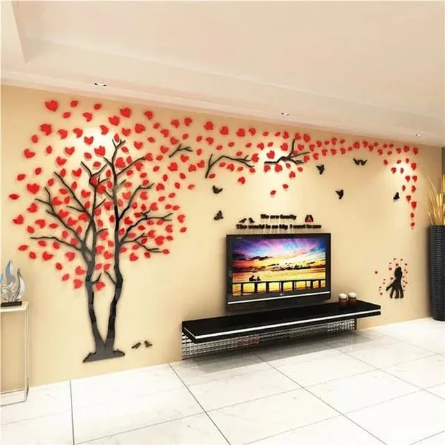 Stickers Walls Decoration Tree Adhesive  3d Acrylic Tree Wall Stickers  Tree - Tree - Aliexpress