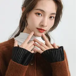 Detachable Cuffs Pleated Fake Sleeves Ruched Ruffles Fake Flared Sleeves False Cuffs Wristband Fake Cuffs Blouse Wrist Warmers