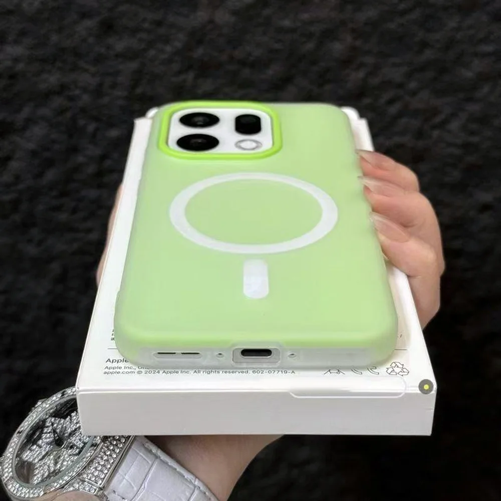 Luxury Candy 2-in-1 Matte Magnetic Magsafe-Compatible Wireless Charging Clear Soft Cover Case