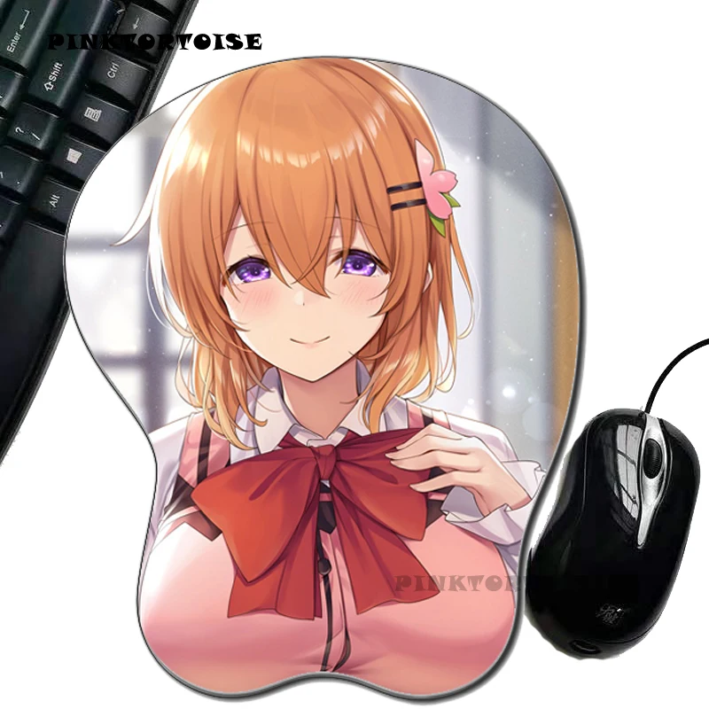 pinktortoise-anime-uiharu-kazari-soft-silicon-holo-3d-chest-mouse-pad-ergonomic-mouse-pad-gaming-mousepad-mat-playmat