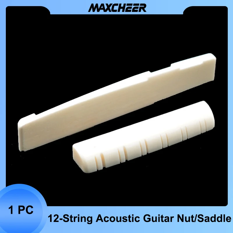 12 Strings Acoustic Guitar Bone Bridge Saddle Nut for Folk guitar 49mm / 76mm Guitarra Replacement Parts 1 guitar bridge pins for acoustic guitar peg replacement musical instrument abalone shell dots fixed string nail saddle nut bone