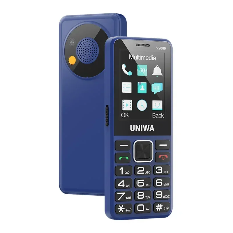 UNIWA V2000 2.4 Inch 4G Fashion Keypad Phone 0.3MP Camera Big Button 1700mAh English Russia Keyboard Feature Phones for Elderly 2