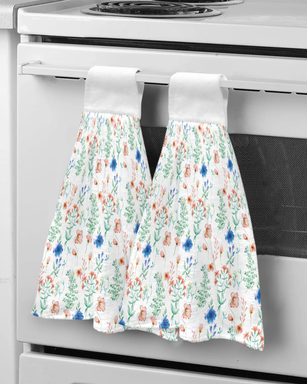 

Hand Drawn Plants Flowers Hand Towels Kitchen Bathroom Hanging Cloth Quick Dry Soft Absorbent Microfiber Towels