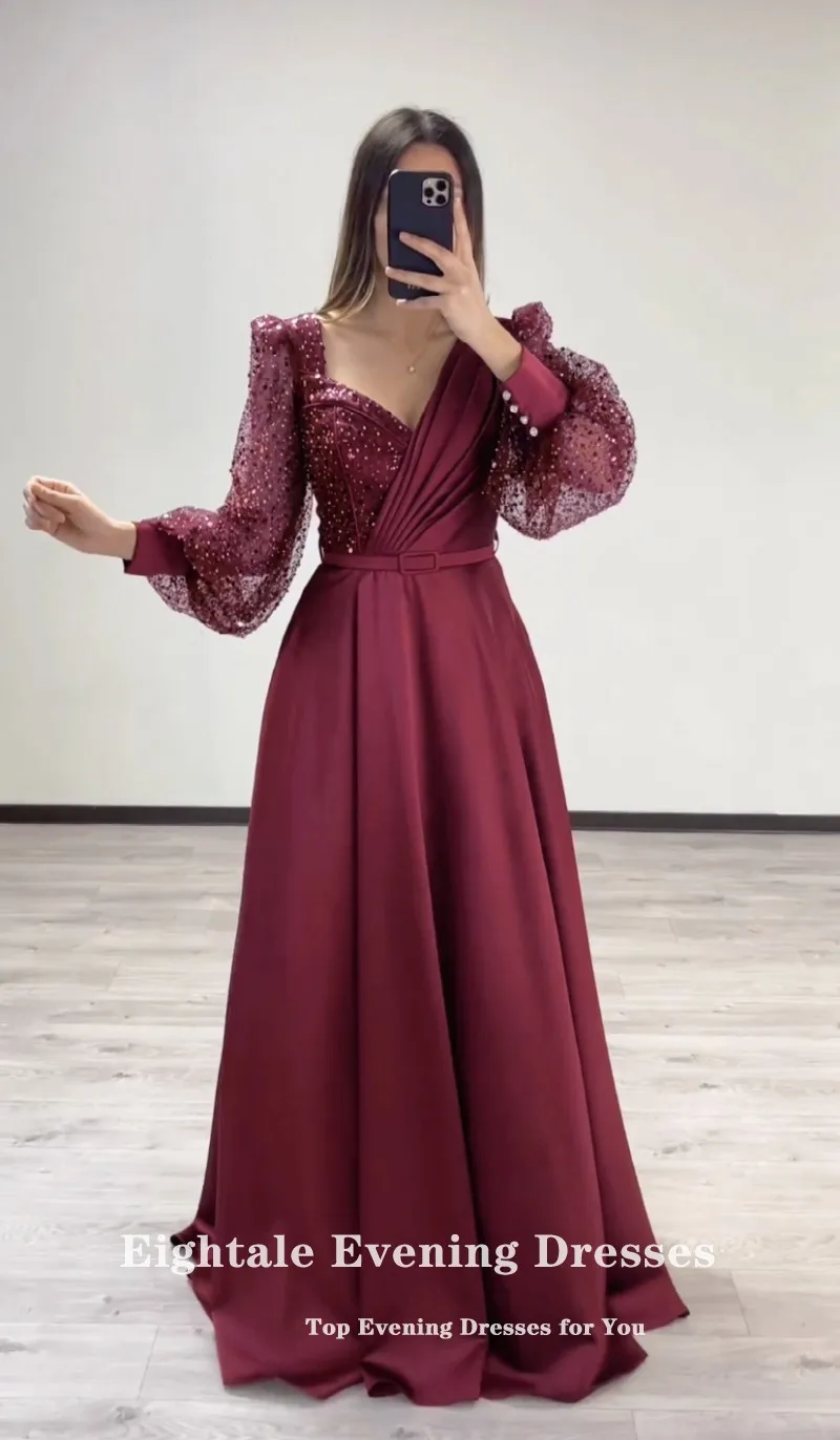Dress Vestidos De Fiesta Bordo Eightale Burgundy Evening