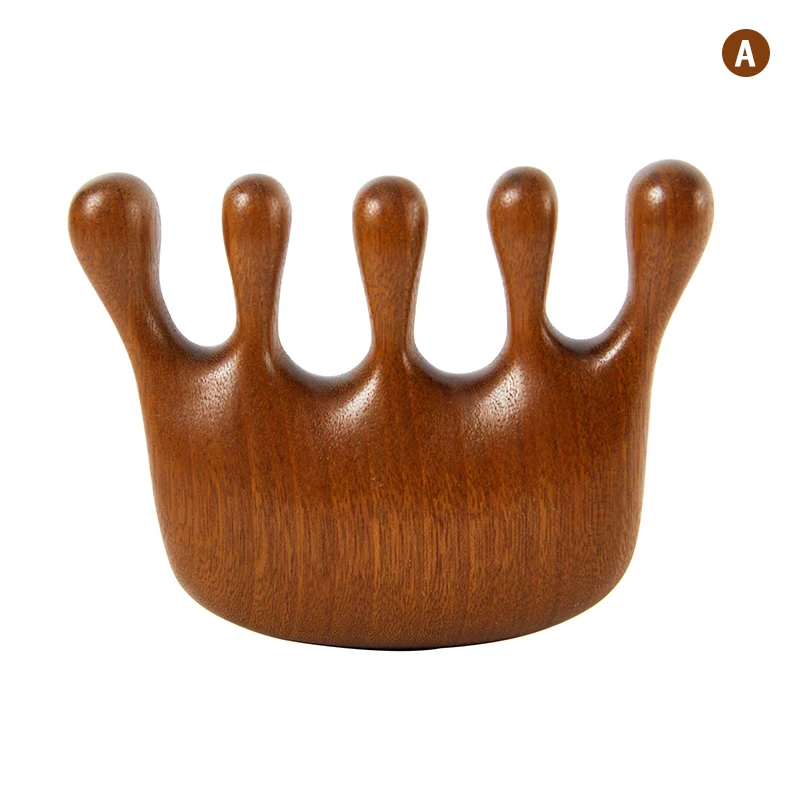Natural Sandalwood Gua Sha Comb for Head, Face, and Body Massage