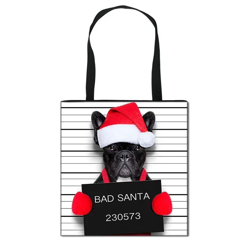 tote bag	 Funny Bad Dog with Girls Women Handbag Fashion Shopping Bag Ladies Travel Bag Big Capacity Totes Bulldog Pug  Shoulder Bags large wristlet Totes