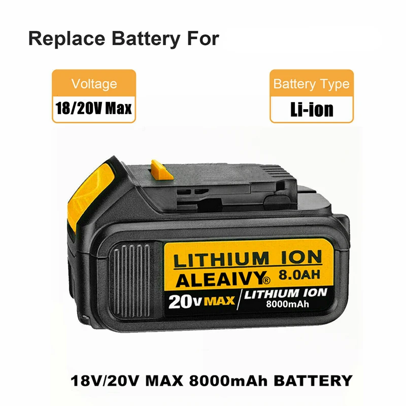 Dcb200 20v Max Xr 8.0ah Lithium Replacement Battery For Dewalt 18v