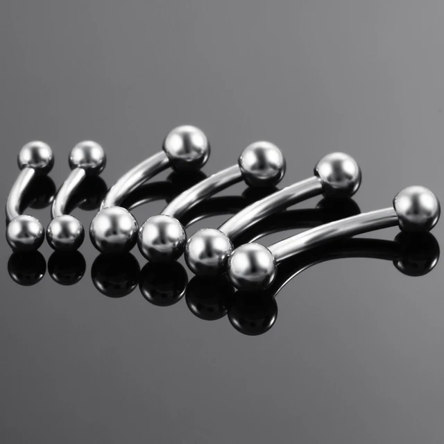 2Pcs 316L Steel Curved Barbell Christina Vertical Hood, 48 OFF