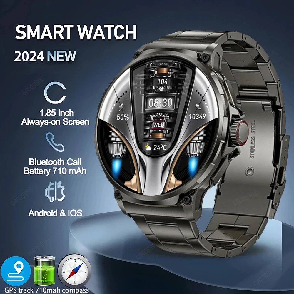 Smartwatch Für Herren Fitness Bluetooth Anruf Blutsauerstoff (Neu Und